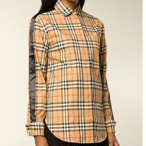 authentic Burberry satin striped shirt